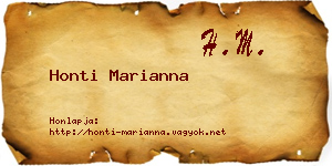Honti Marianna névjegykártya